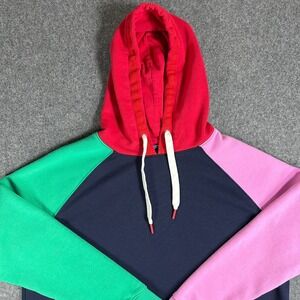 Joules Hoodie Womens US‎ 12 UK 16 Colorblock Red Pink Green Navy Pullover